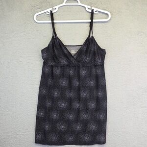 Gilligan and OMalley Nightgown Womens M Black Dot Print Babydoll Sleepwear Cozy